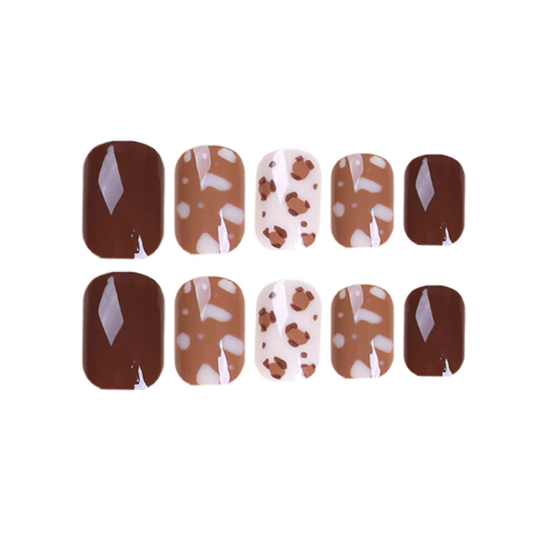 Pick Your Poison Short Square Brown Cute Press On Nails