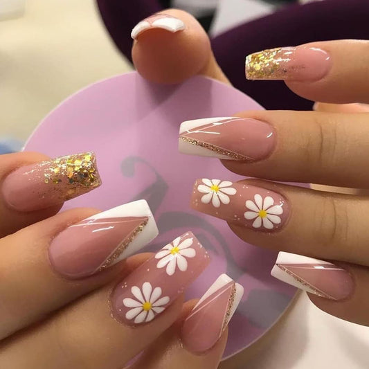 Make A Scene Long Coffin Pink Cute Press On Nails