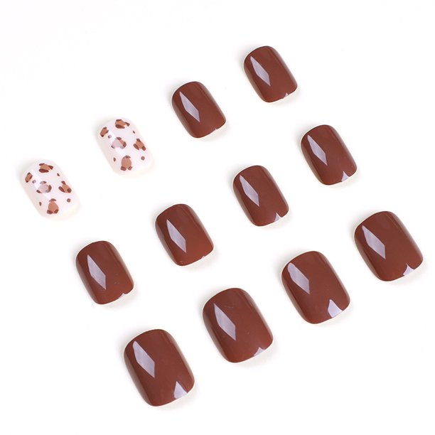 Pick Your Poison Short Square Brown Cute Press On Nails