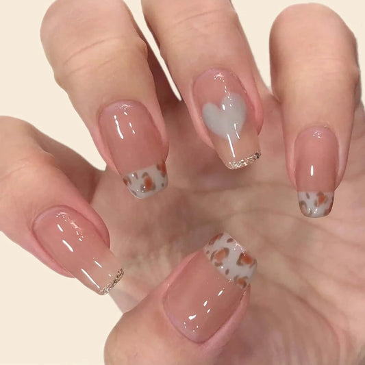 Class Act Long Square Beige French Tips Press On Nails