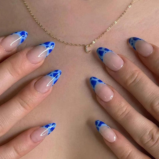 Surprising Grace Long Almond Beige Animal Pattern Press On Nails