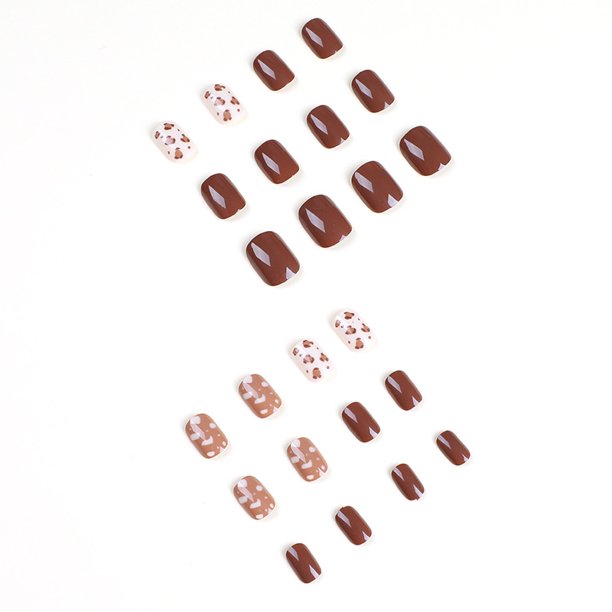 Pick Your Poison Short Square Brown Cute Press On Nails