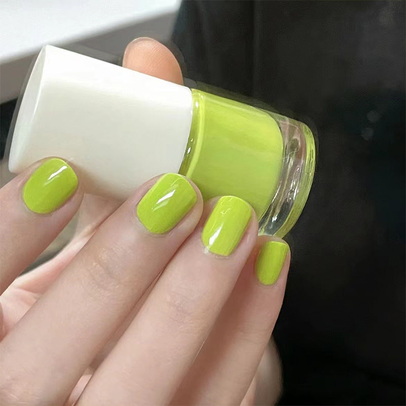 Electric Lime Short Square Vibrant Green Press-On Nails with Glossy Finish