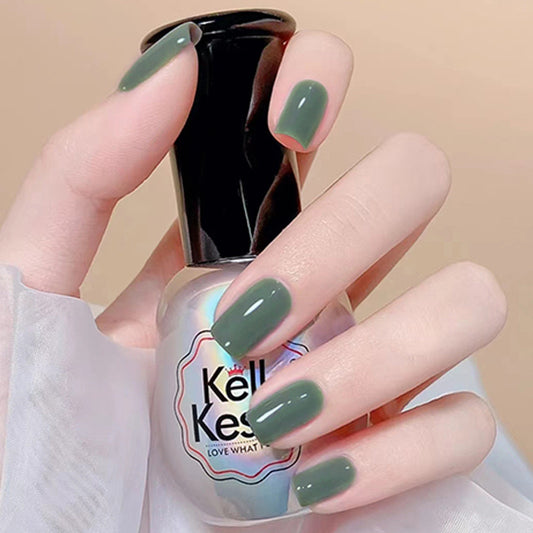 Jade Goddess Medium Square Green Glossy Press On Nails