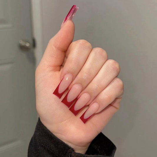 Attend The Show Long Square Red Everyday Press On Nails