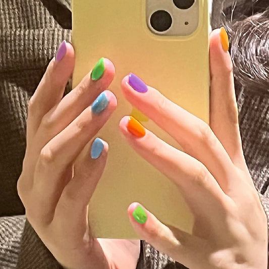 Candy Store Short Squoval Multicolor Summer Press On Nails