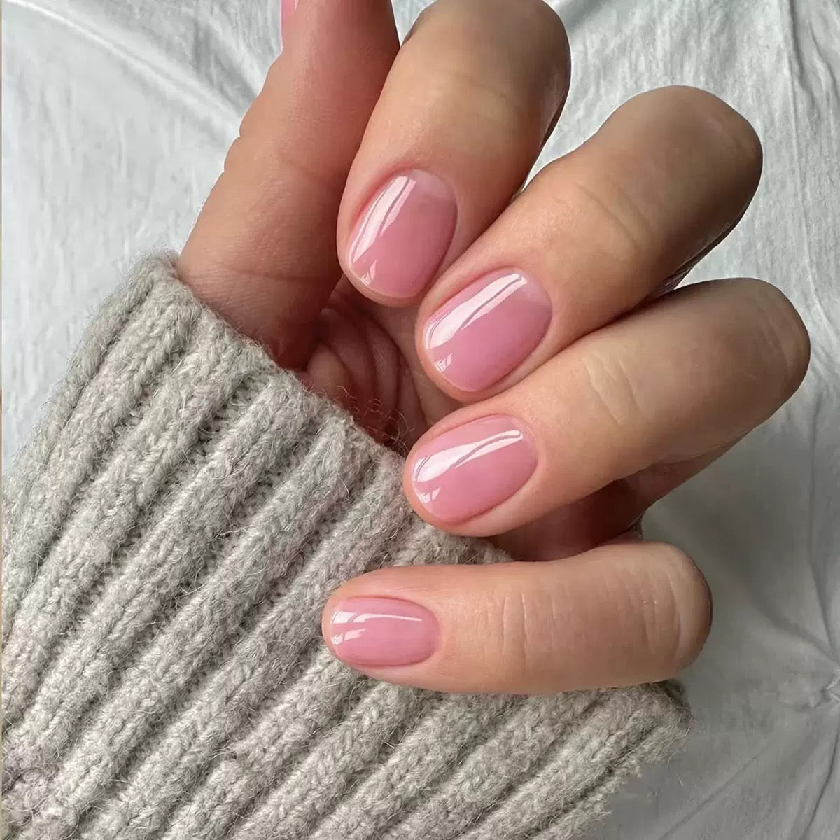 Own It Short Squoval Pink Jelly Press On Nails