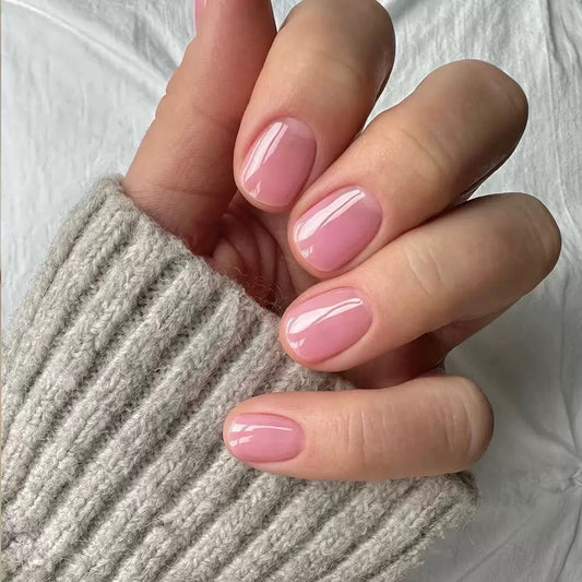 Own It Short Squoval Pink Jelly Press On Nails