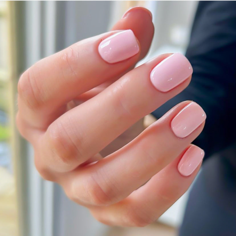 Elegant Affair Short Square Light Pink Glossy Finish Press On Nail Set