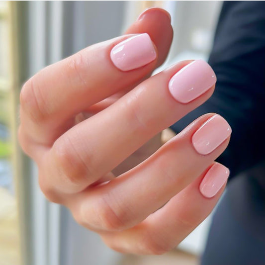 Elegant Affair Short Square Light Pink Glossy Finish Press On Nail Set