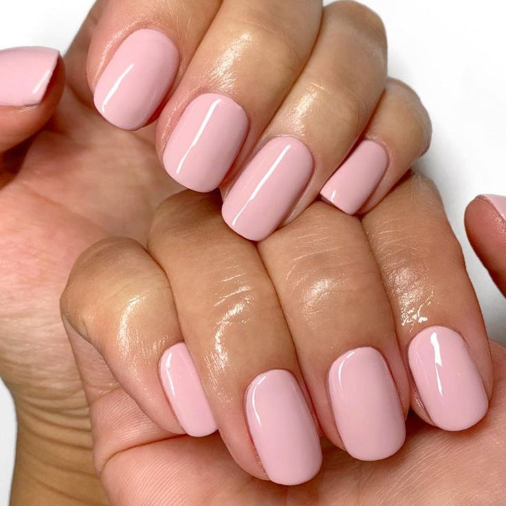 Chic Elegance Short Squoval Pale Pink Press On Nail Set with Glossy Finish