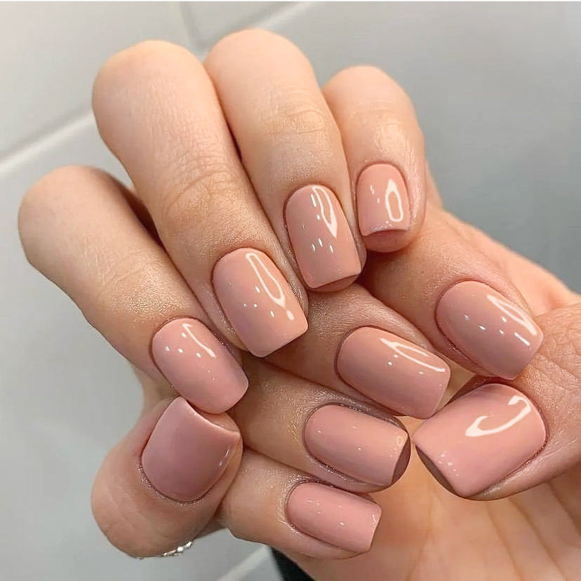 Elegant Affair Medium Square Pale Pink Glossy Finish Press On Nail Set