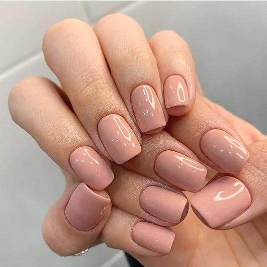 Elegant Affair Medium Square Pale Pink Glossy Finish Press On Nail Set