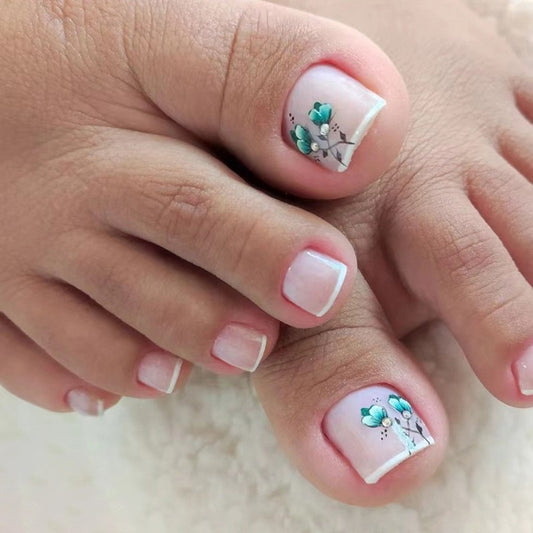 Seaside Gal Pink Vacation Press On Toenails