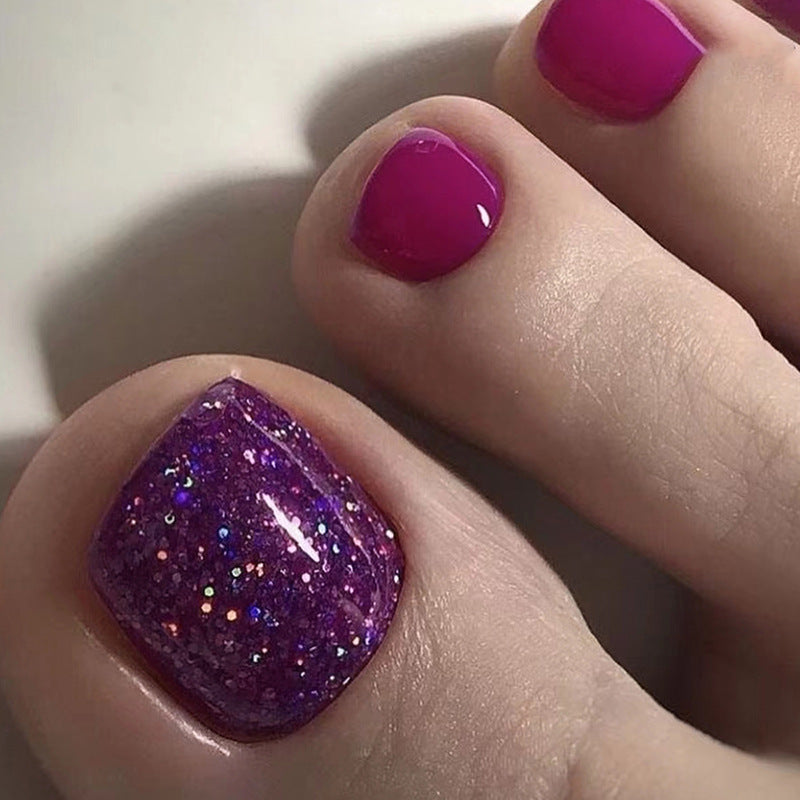 Worth It Purple Glitter Press On Toenails