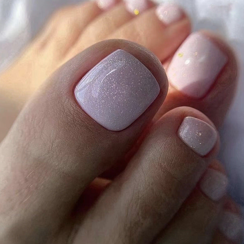 Close To It Pink Glitter Press On Toenails