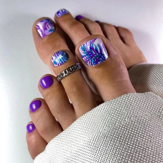 In On It Purple Vacation Press On Toenails