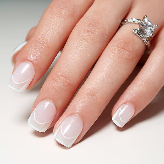 Make It Simple Short Square White French Tips Press On Nails