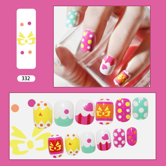 Summer Dreaming Short Squoval Multicolor Cartoon Press On Nails