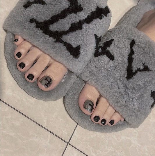 Journey Everyday Black Press On Toenails