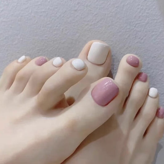 No Brainer Summer Pink Press On Toenails