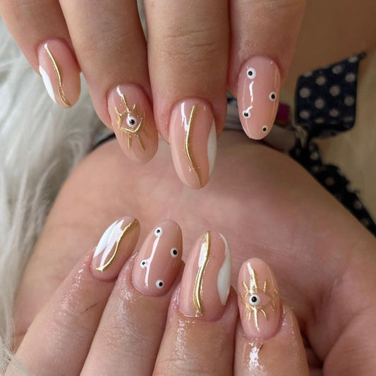 Crushing Medium Oval Pink Bold Press On Nails