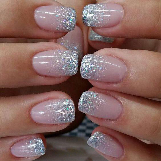 Enchanted Evening Short Length Square Pink Glitter Ombr≈Ω Press On Nail Set