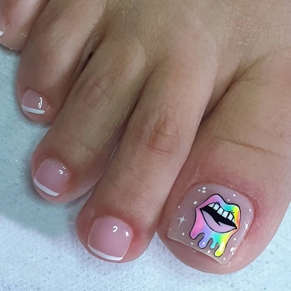 Rainbow Love Bold Multicolor Press On Toenails