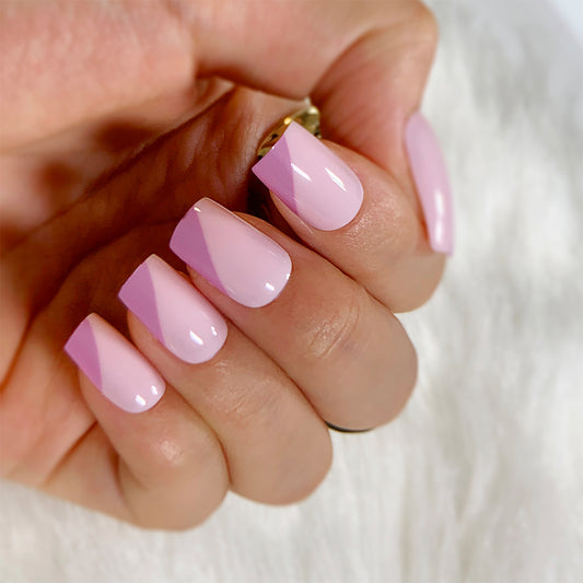 The Pink Drink Short Square Pink Everyday Press On Nails