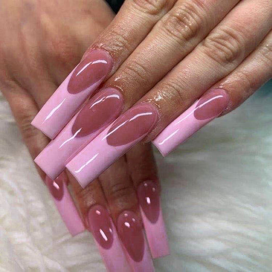 Pink Stunna Long Square Pink Bold Press On Nails
