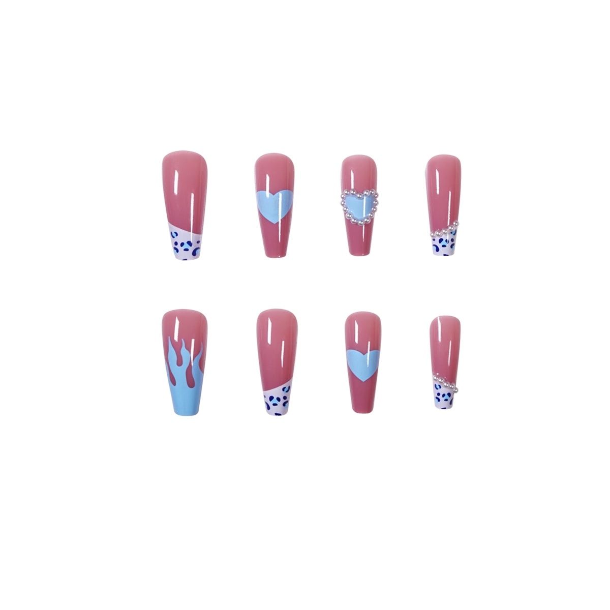 What's Next? Long Coffin Pink Cute Press On Nails