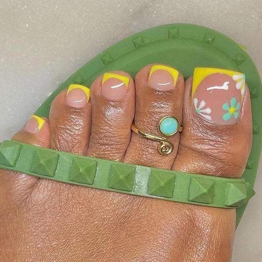Miami Promoter Summer Yellow Press On Toenails