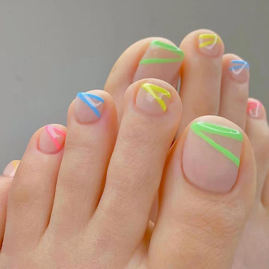 Ice Cream Stand Summer Multicolor Press On Toenails