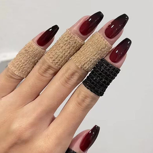 Pick Up And Leave Medium Coffin Red Glossy Press On Nails