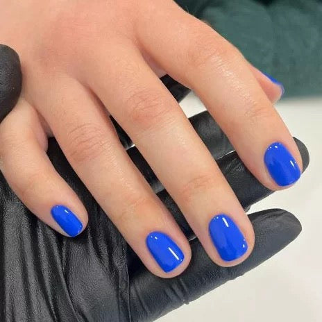 Via Dolce Short Squoval Blue Everyday Press On Nails