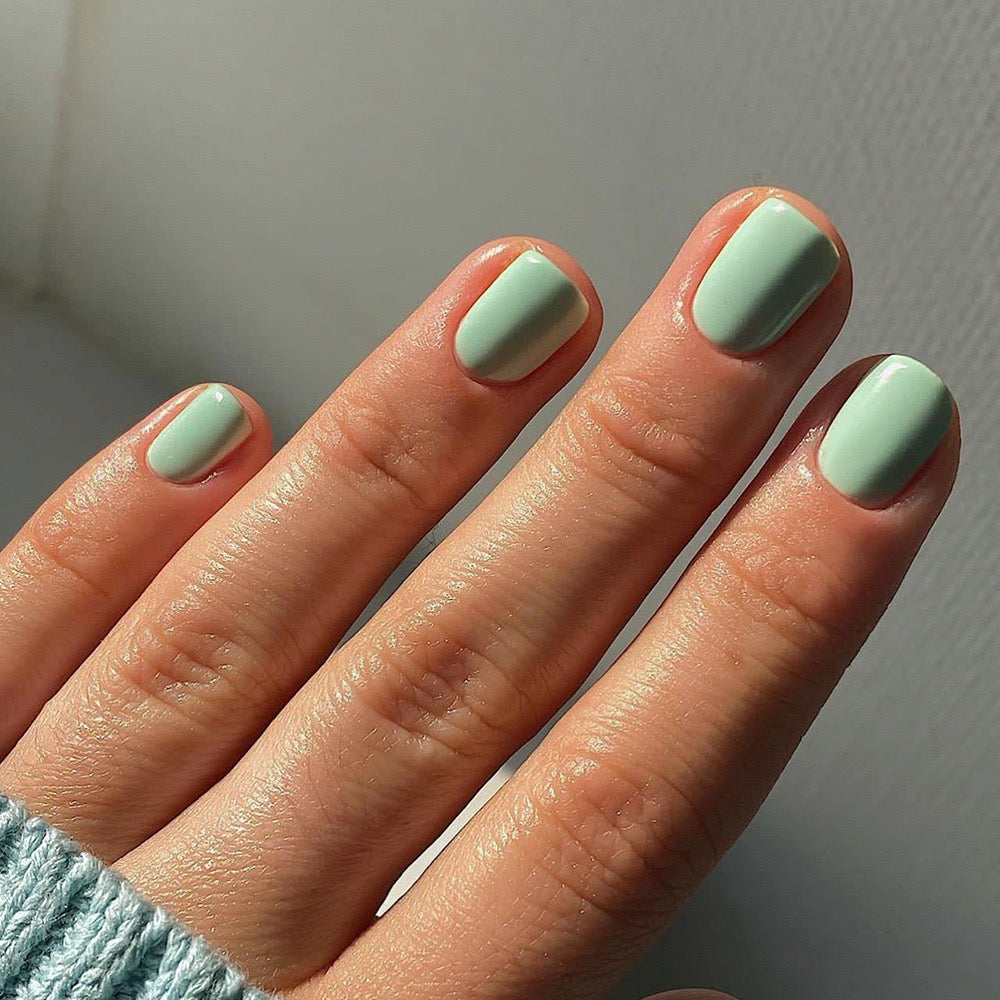 Tranquil Teal Short Square Matte Press-On Nail Set