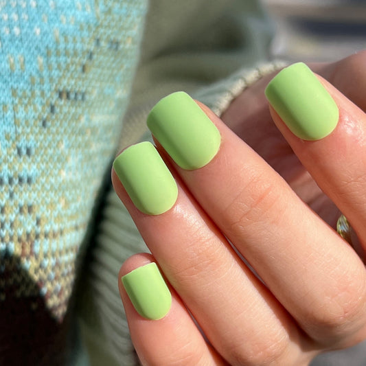 Springtime Soir≈Ωe Medium Square Soft Green Matte Press-On Nails