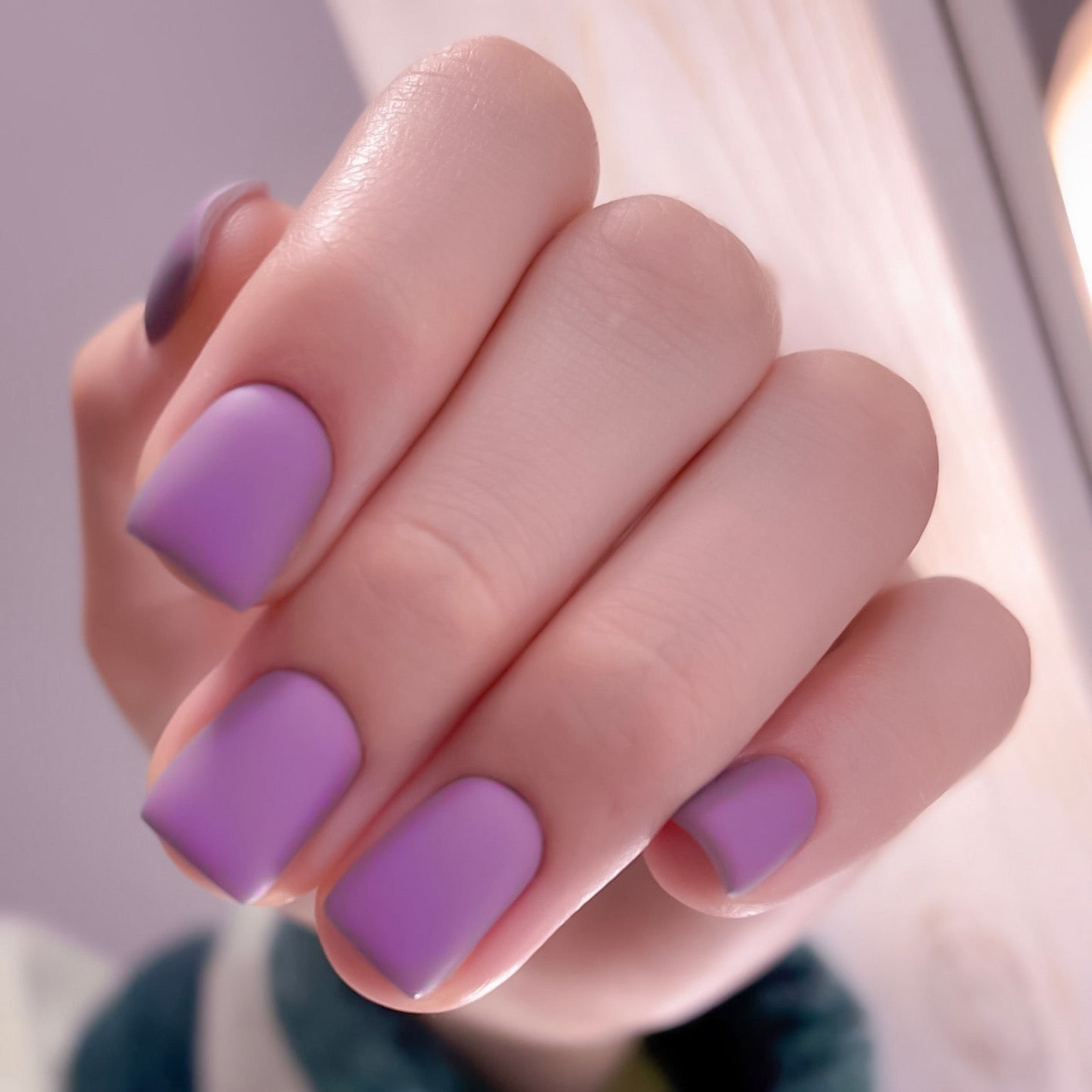 Lavender Dream Short Square Pastel Purple Matte Press-On Nails