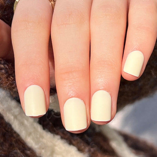 Winter Elegance Short Square Matte Ivory Press-On Nail Set
