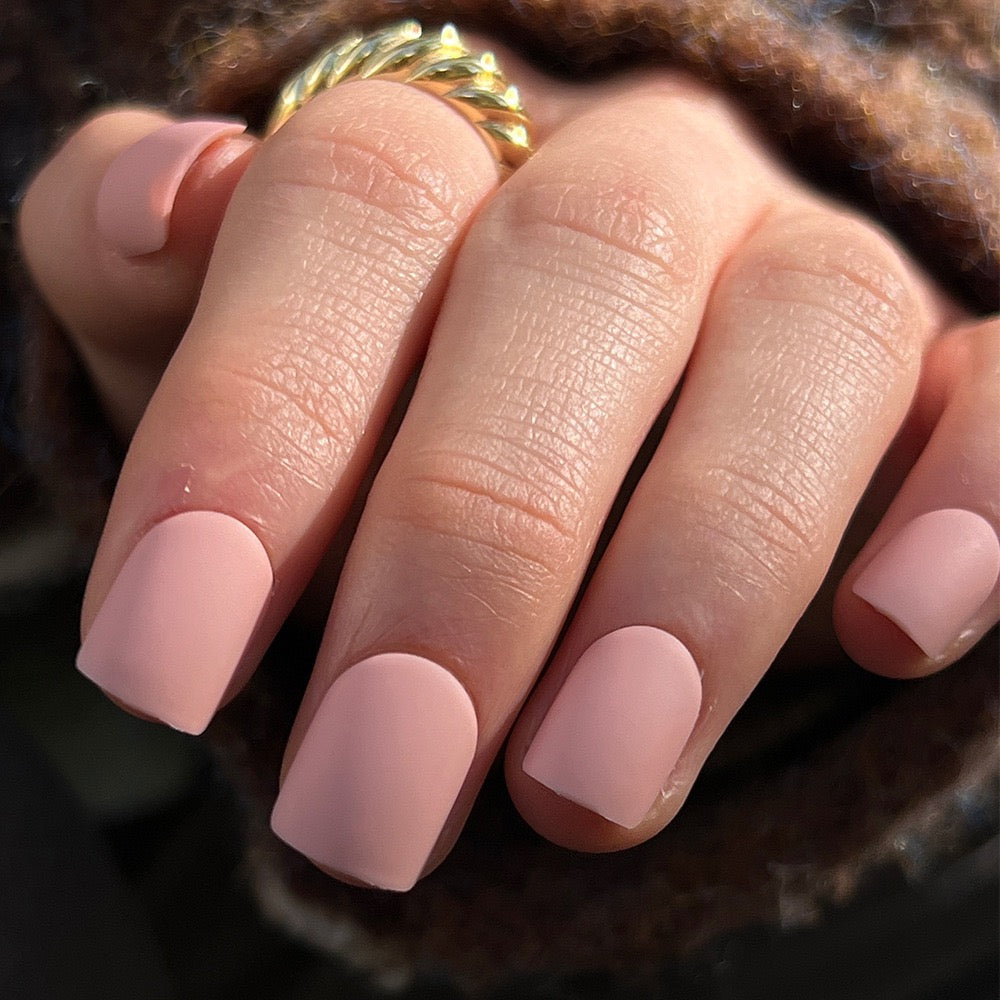 Chic Medium Square Matte Baby Pink Press-On Nails