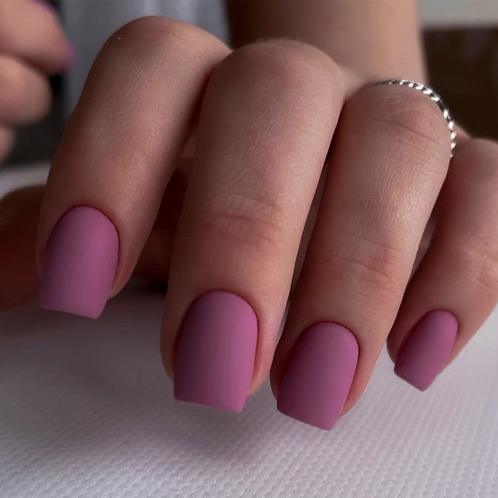 Mauve Whisper Medium Square Matte Press-On Nails