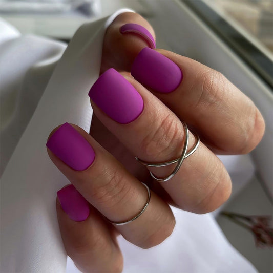 Radiant Orchid Medium Square Vibrant Matte Press-On Nails
