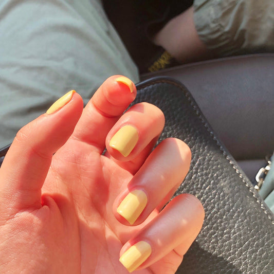 Sunshine On Me Long Square Yellow Summer Press On Nails