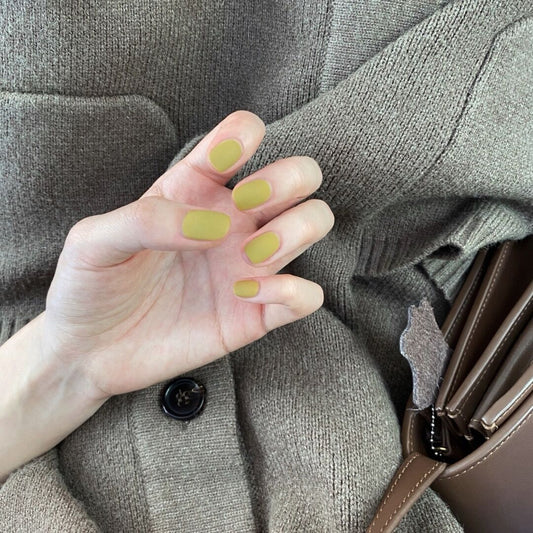 Celery Short Square Green Matte St. Patrick's Day Press On Nails