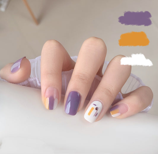 Resonate Short Square Purple Spring Press On Nails