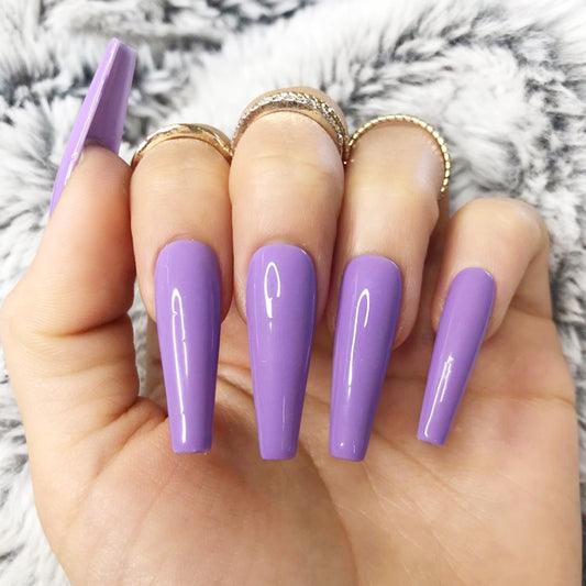 Electric Blanket Long Coffin Purple Bold Press On Nails