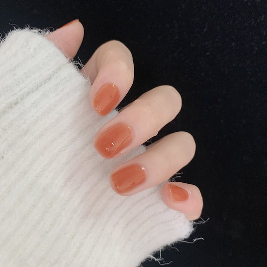 Good Time Short Square Pink Jelly Press On Nails