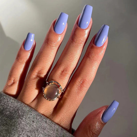 Lilac Lemonade Medium Coffin Purple Everyday Press On Nails