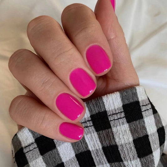 Have A Treat Short Squoval Pink Everyday Press On Nails