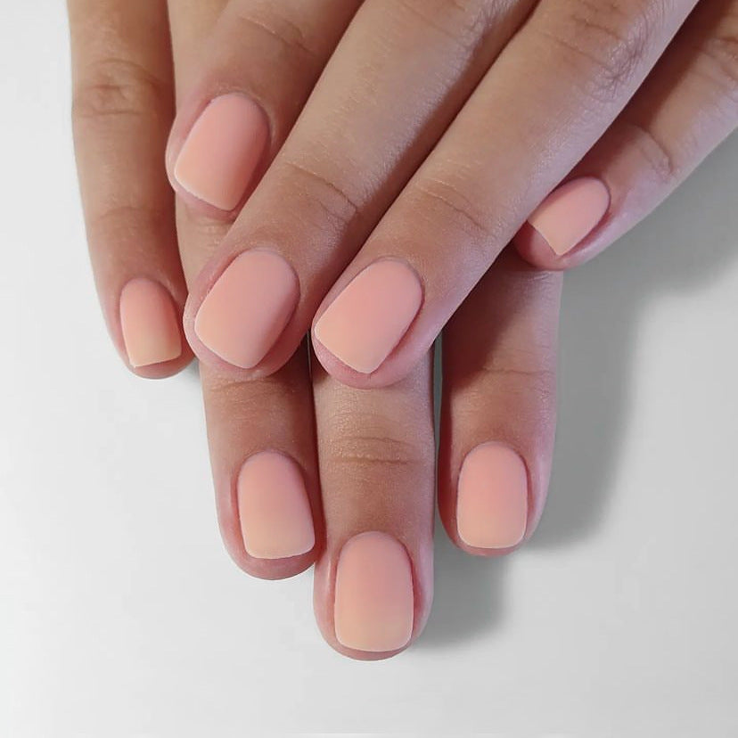 Elegant Spring Blossom Medium Length Square Cut Soft Pink Matte Finish Press On Nail Set